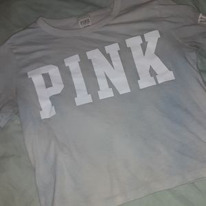 Light blue crop top pink